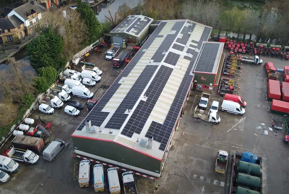 Clancy Group head office in Harefield. Fitted with solar PV by Sunne Energy