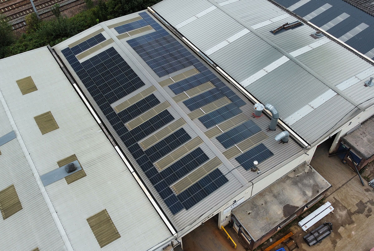 Orbital Fasteners premises in Watford. Fitted with solar PV by Sunne Energy